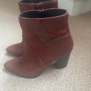 Aldo Mahogany Heeled Boots
